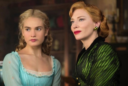 Lily James as Cinderella and Cate Blanchett as Lady Tremaine
